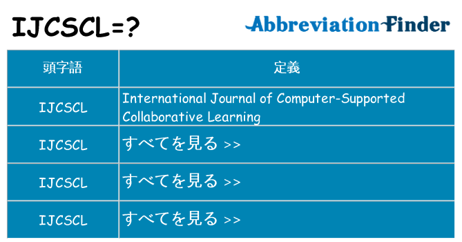 ijcscl は何の略します。