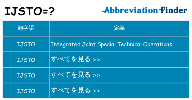 ijsto は何の略します。