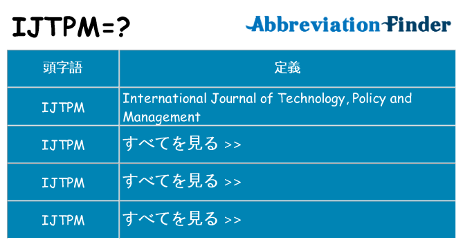 ijtpm は何の略します。