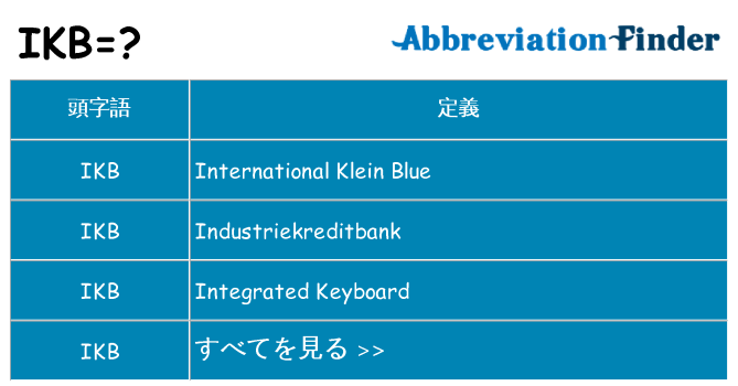 ikb は何の略します。