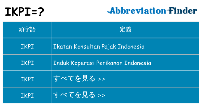 ikpi は何の略します。