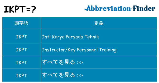 ikpt は何の略します。