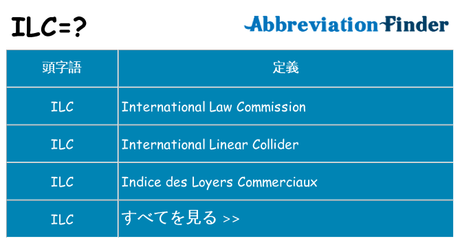 ilc は何の略します。