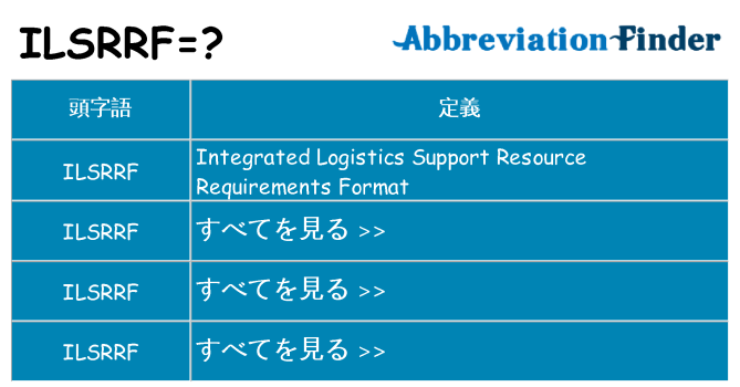 ilsrrf は何の略します。