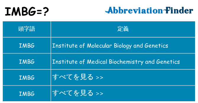 imbg は何の略します。