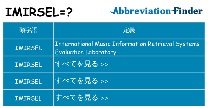 imirsel は何の略します。