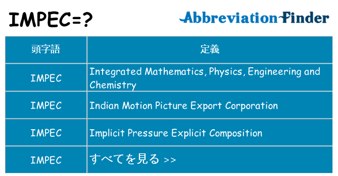 impec は何の略します。