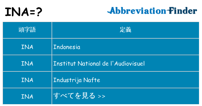 ina は何の略します。