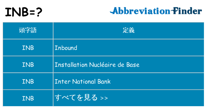 inb は何の略します。