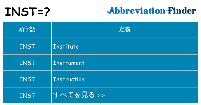 inst は何の略します。