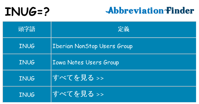 inug は何の略します。