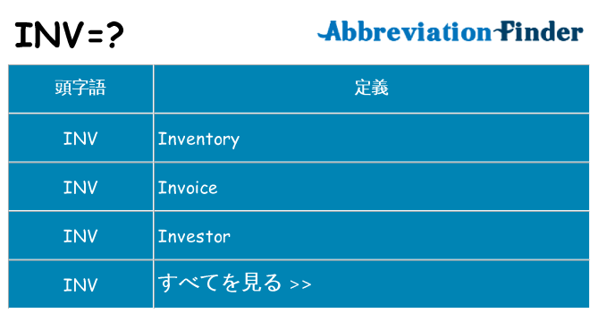 inv は何の略します。