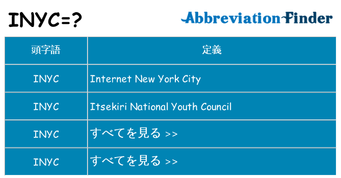 inyc は何の略します。