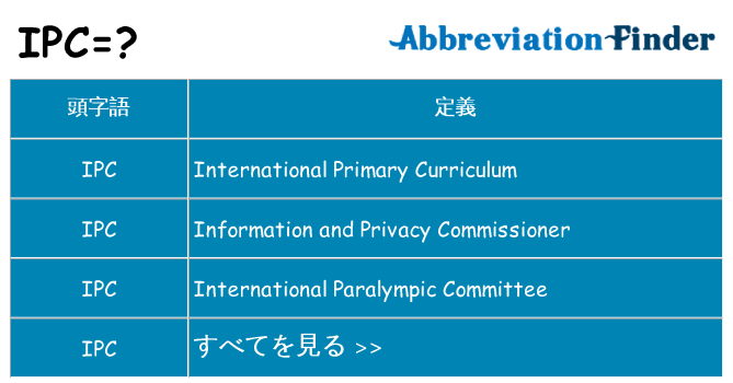 ipc は何の略します。