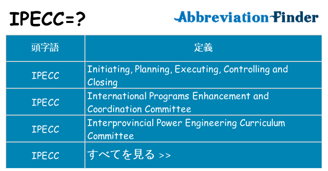 ipecc は何の略します。