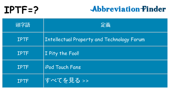 iptf は何の略します。