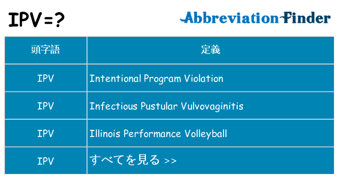 ipv は何の略します。