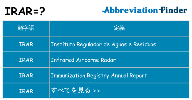 irar は何の略します。
