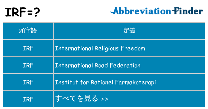 irf は何の略します。