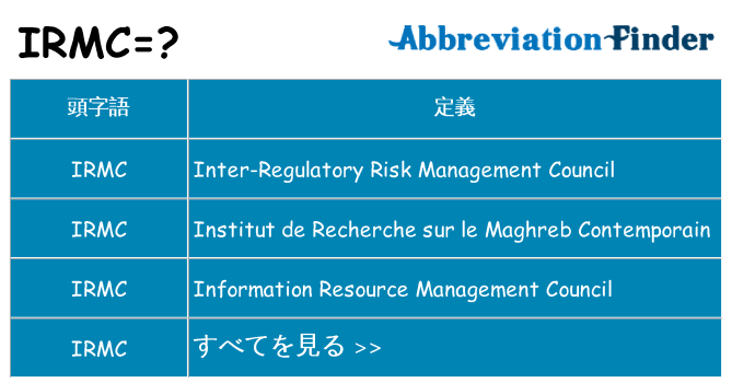 irmc は何の略します。