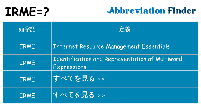 irme は何の略します。