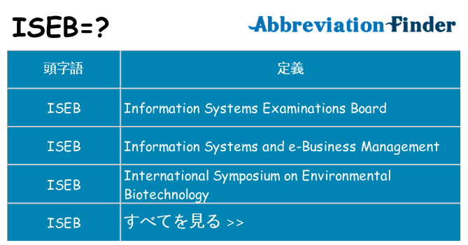 iseb は何の略します。