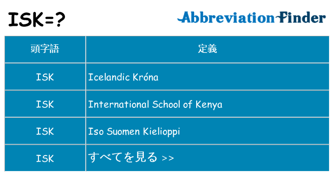 isk は何の略します。