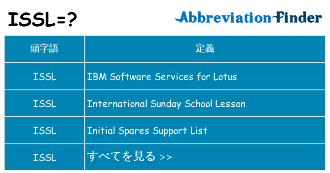 issl は何の略します。