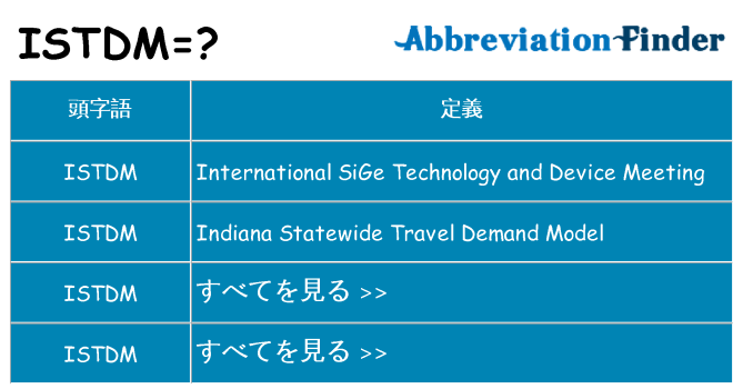 istdm は何の略します。