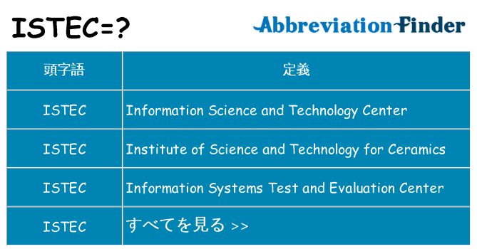 istec は何の略します。