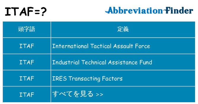 itaf は何の略します。