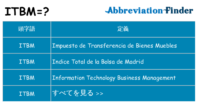 itbm は何の略します。