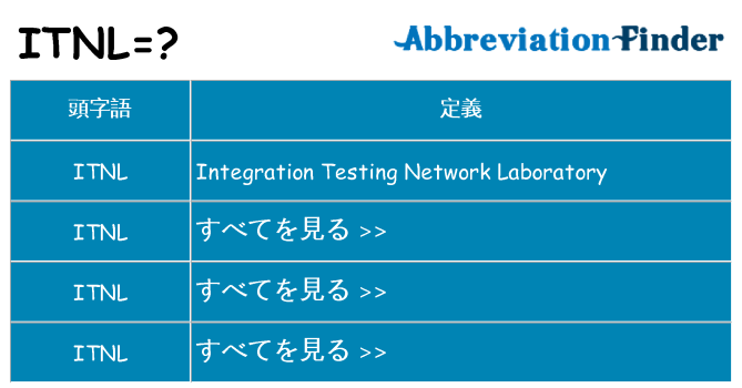 itnl は何の略します。