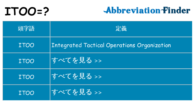 itoo は何の略します。