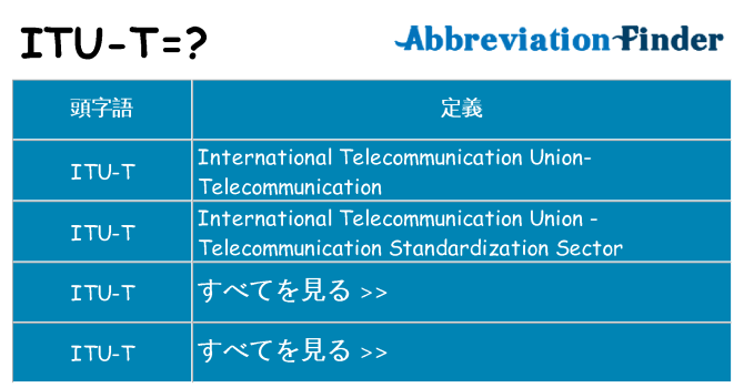 itu-t は何の略します。