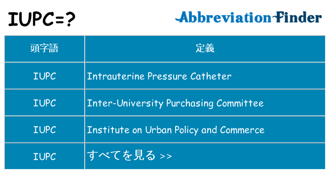 iupc は何の略します。
