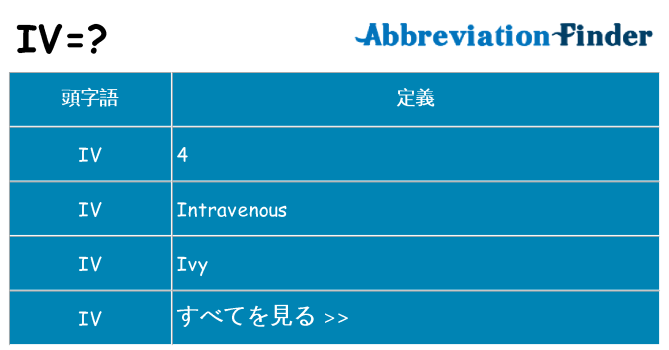 iv は何の略します。