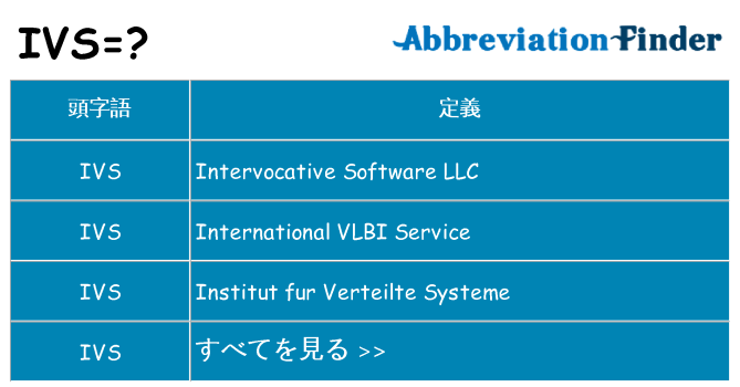 ivs は何の略します。