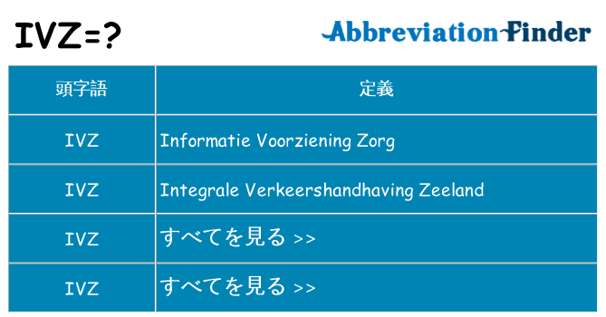 ivz は何の略します。