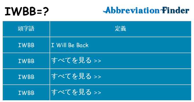 iwbb は何の略します。
