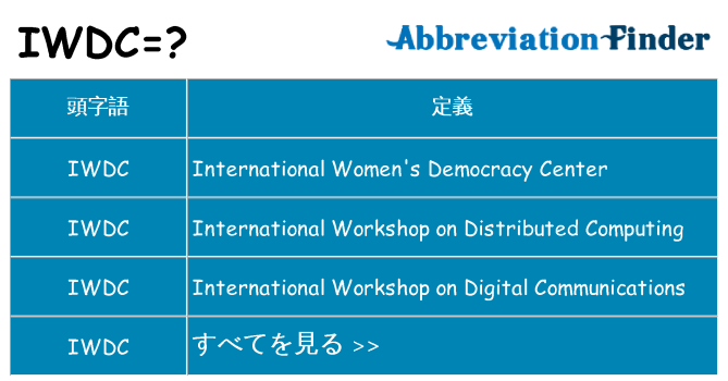 iwdc は何の略します。