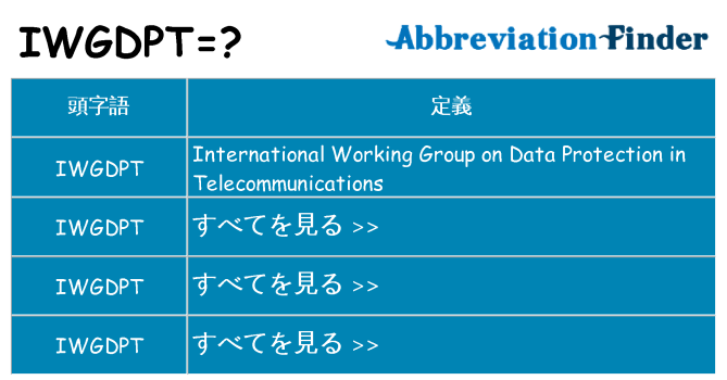 iwgdpt は何の略します。