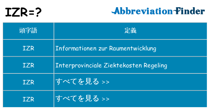 izr は何の略します。