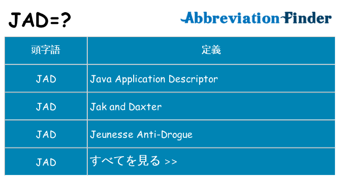 jad は何の略します。