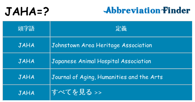 jaha は何の略します。