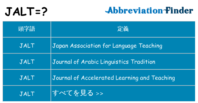jalt は何の略します。