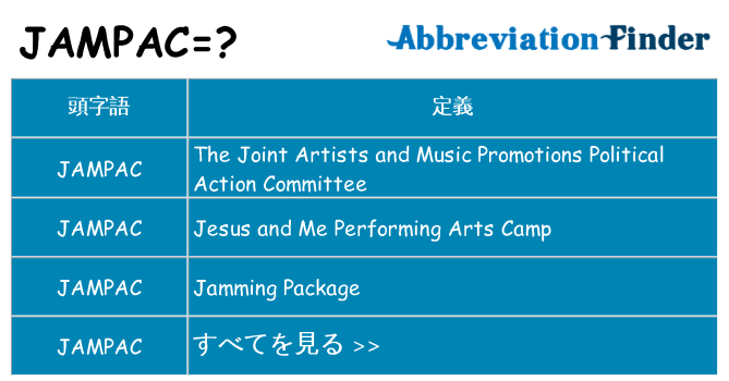 jampac は何の略します。