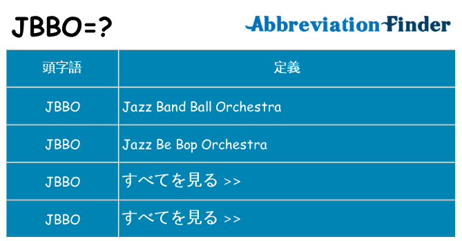 jbbo は何の略します。