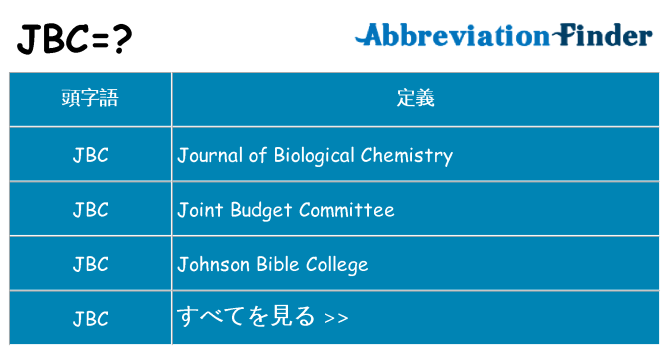 jbc は何の略します。