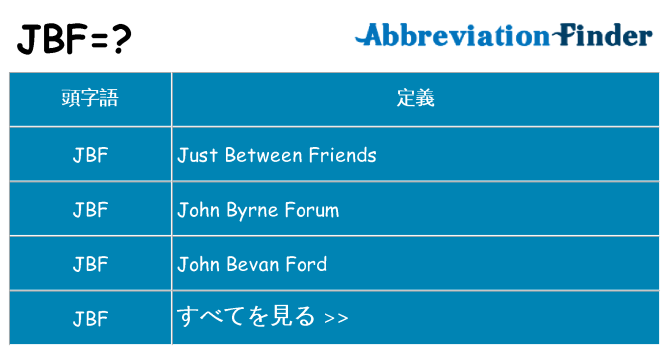 jbf は何の略します。